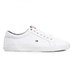Tommy Hilfiger Men's Brand Logo Vulcanized Rubber and Natural Rubber Signature Detail on Outsole White Sneakers Fm- Trendyol
