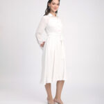 Beverly Hills Polo Club Belted Long Sleeves Midi Dress