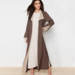 Color Block Abaya with Inner Dress