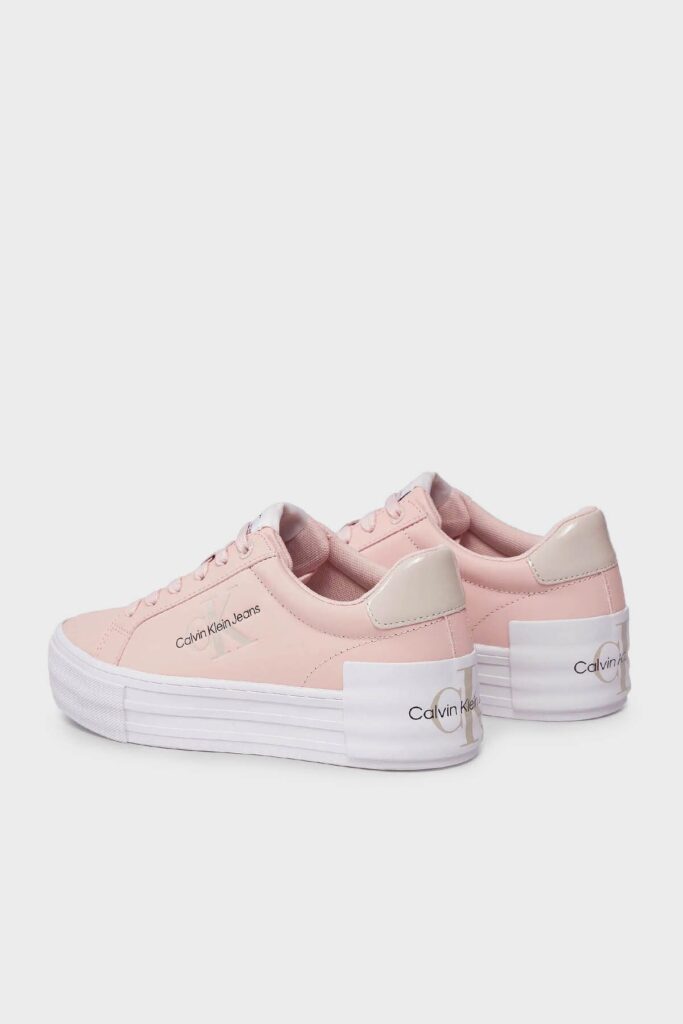 Calvin Klein Flatform Leather Sneaker Shoes with Logo YW0YW012940J2 SHOES YW0YW01294 0J2
