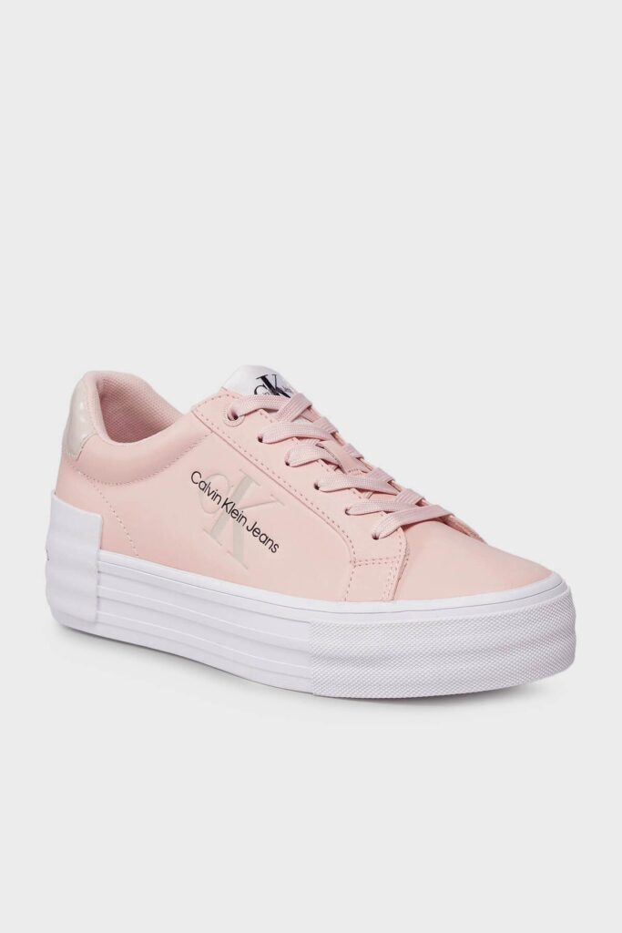Calvin Klein Flatform Leather Sneaker Shoes with Logo YW0YW012940J2 SHOES YW0YW01294 0J2
