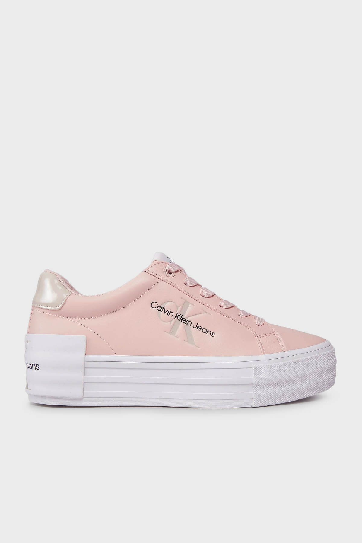 Calvin Klein Flatform Leather Sneaker Shoes with Logo YW0YW012940J2 SHOES YW0YW01294 0J2