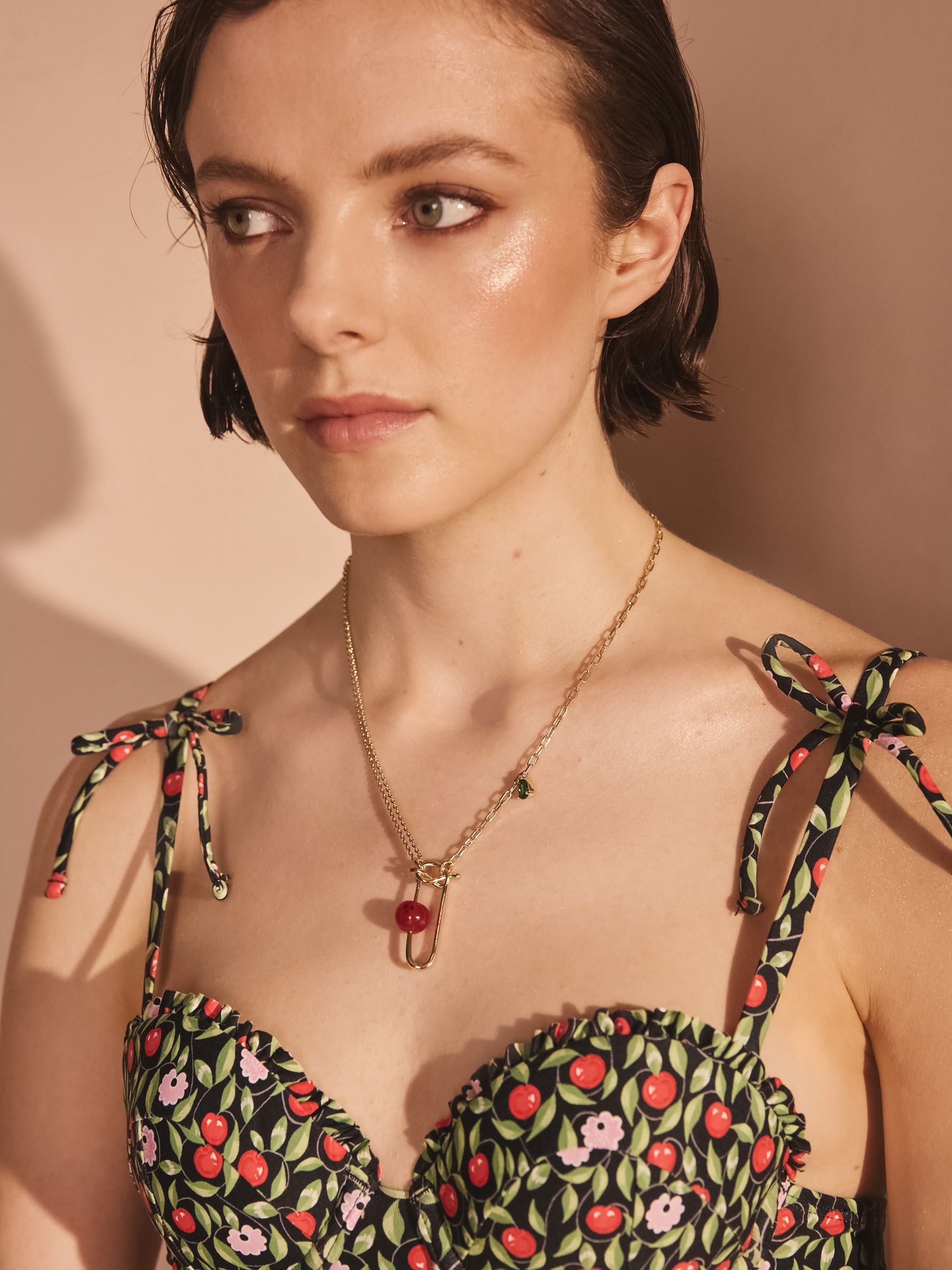 Cath Kidston Gold Tone Twisted Cherry Necklace