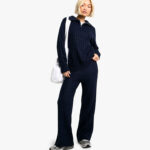 Soft Knit Ribbed Sweater and Wide Leg Trousers Set