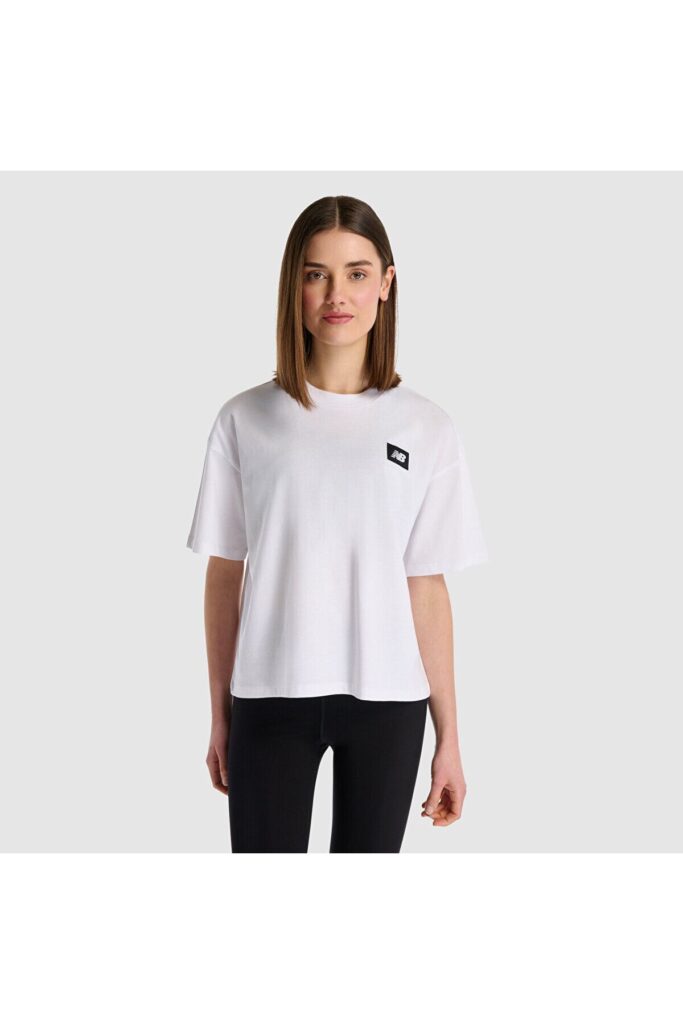 New Balance Lifestyle Kadın Beyaz Günlük Stil T-shirt Wnt1520-wt