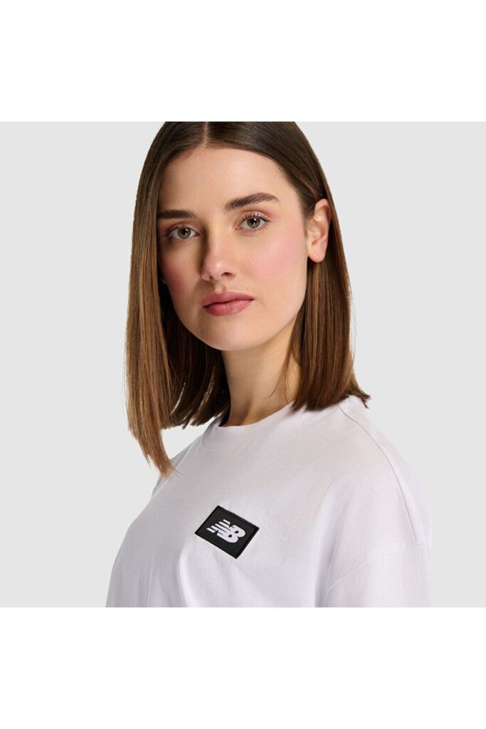 New Balance Lifestyle Kadın Beyaz Günlük Stil T-shirt Wnt1520-wt