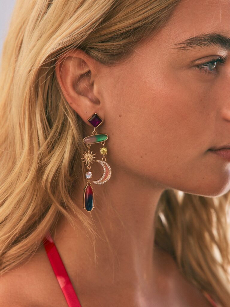 Rockett St George Gold Tone Sun Beads Earrings