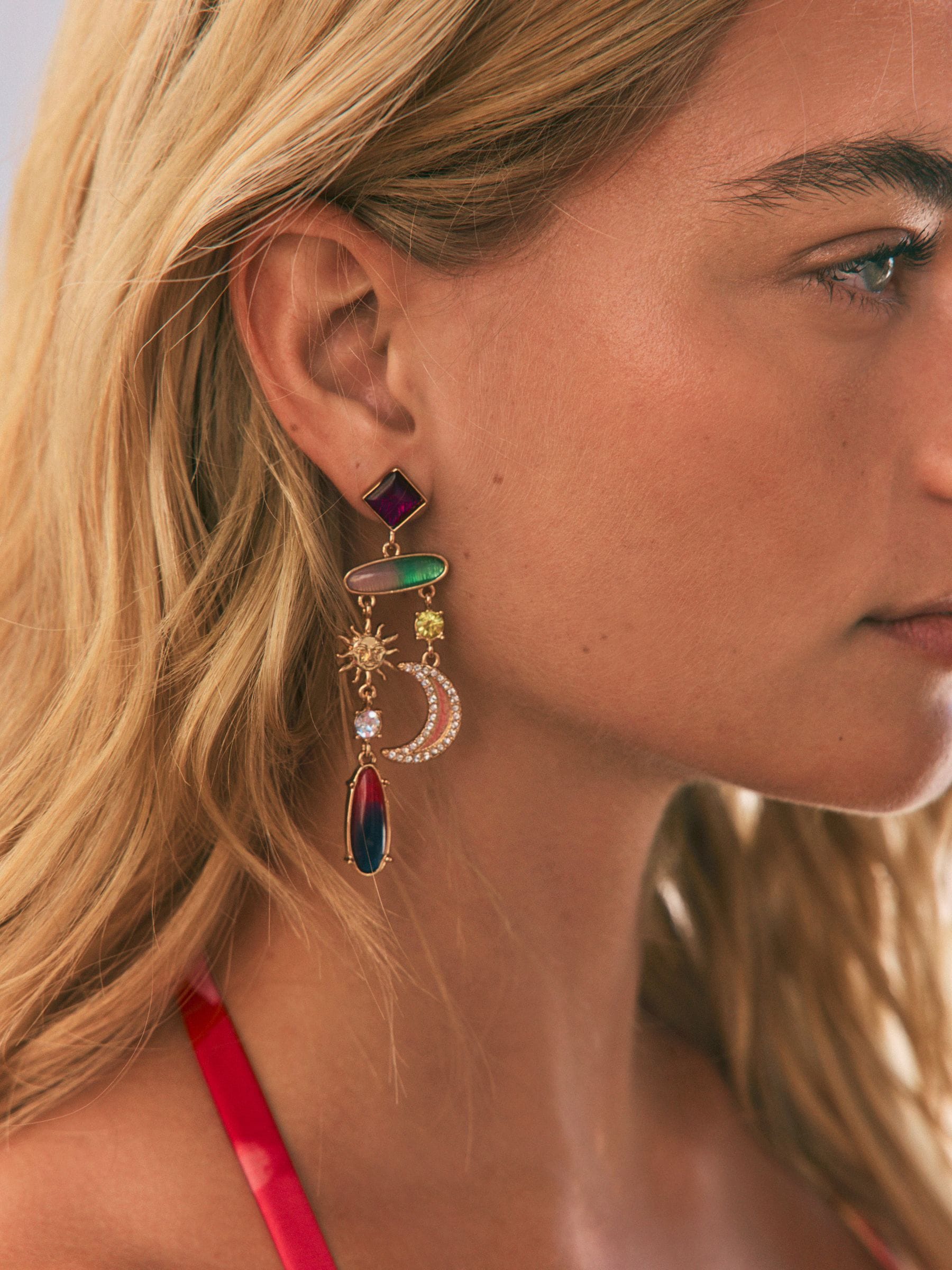 Rockett St George Gold Tone Sun Beads Earrings