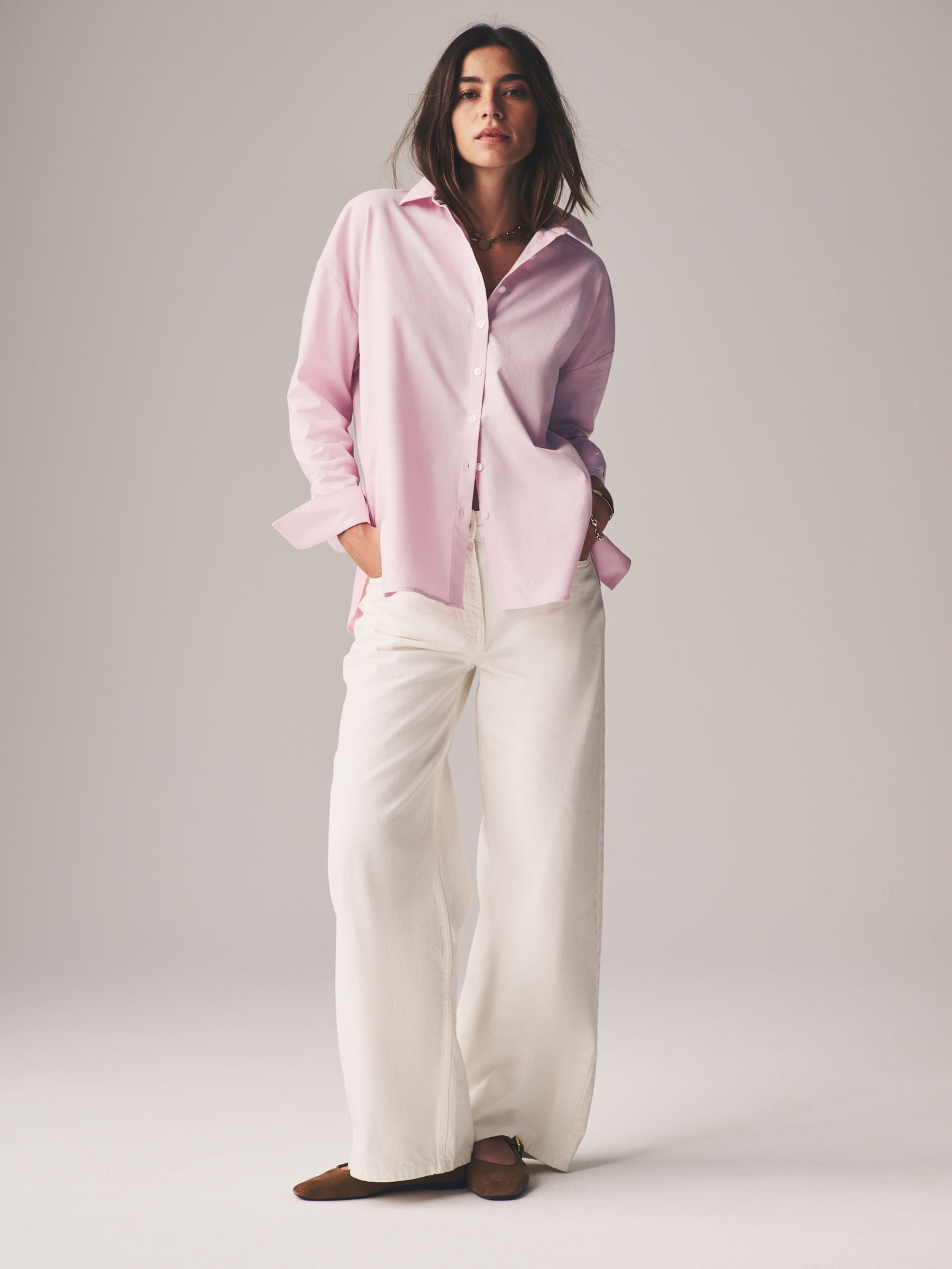 The Set Pale Pink/White 2 Pack Oxford Shirts