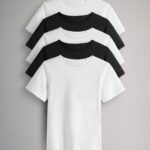 The Set White/Black Short Sleeve 5 Pack Fitted Crew Neck T-Shirts
