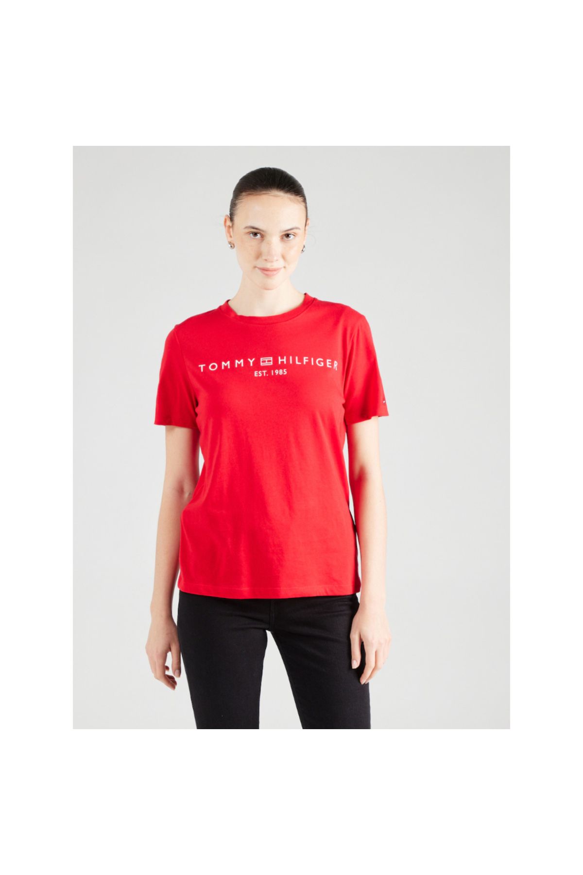 Tommy Hilfiger Th Ww0Ww40276 Reg Corp Logo C-Nk Ss Women's T-Shirt