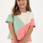 U.S. Polo Assn. Girl's Pink Crew Neck Crop Cotton T-Shirt