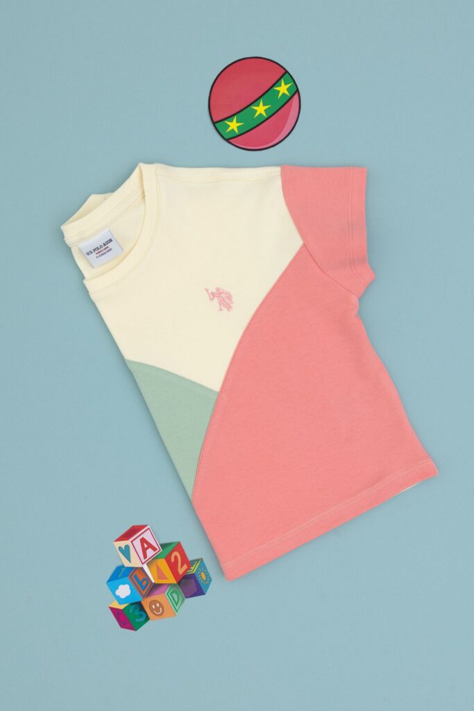 U.S. Polo Assn. Girl's Pink Crew Neck Crop Cotton T-Shirt 50309460-Vr041