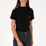 U.S. Polo Assn. Women's Black Stand Collar T-Shirt 50312951-Vr046