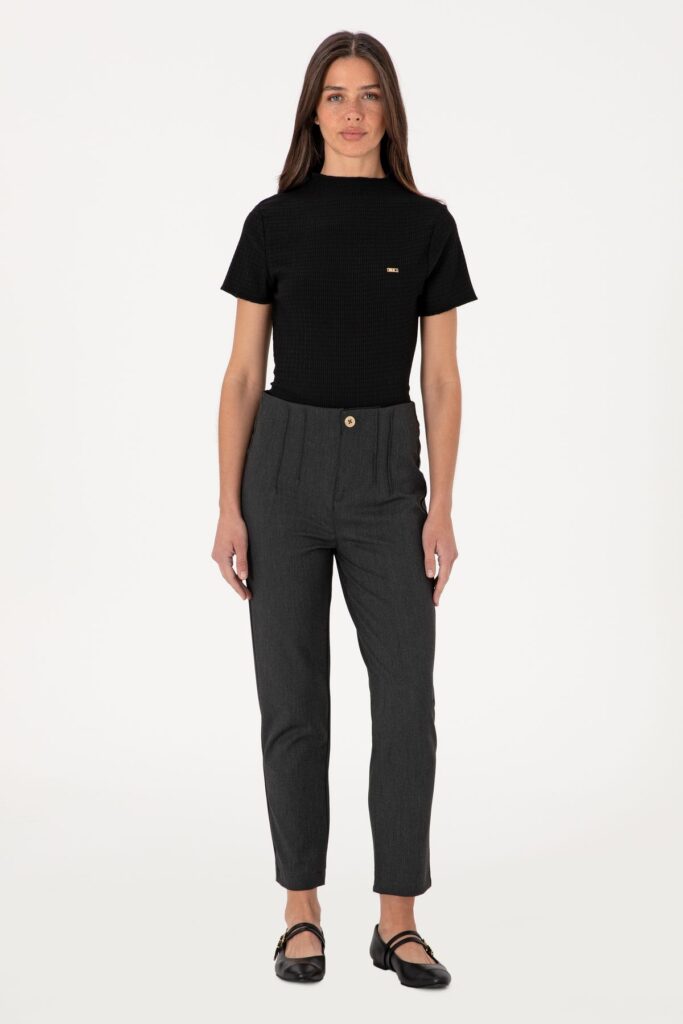 U.S. Polo Assn. Women's Black Stand Collar T-Shirt 50312951-Vr046