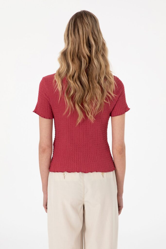 U.S. Polo Assn. Women's Cherry Stand Collar T-Shirt 50312951 -Vr223