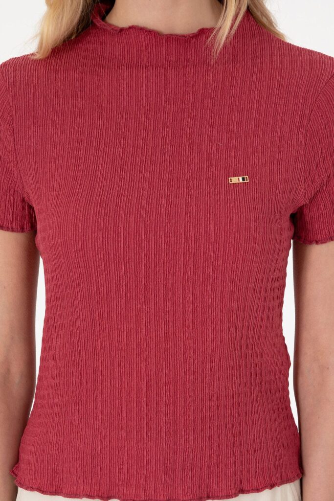 U.S. Polo Assn. Women's Cherry Stand Collar T-Shirt 50312951 -Vr223