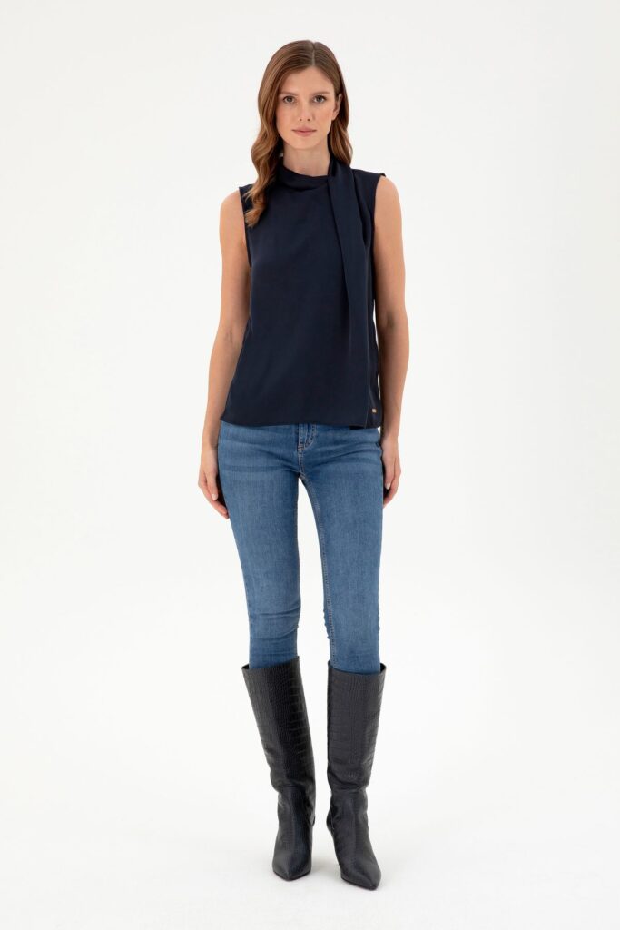U.S. Polo Assn. Women's Navy Blue Sleeveless Blouse 50293821-Vr033