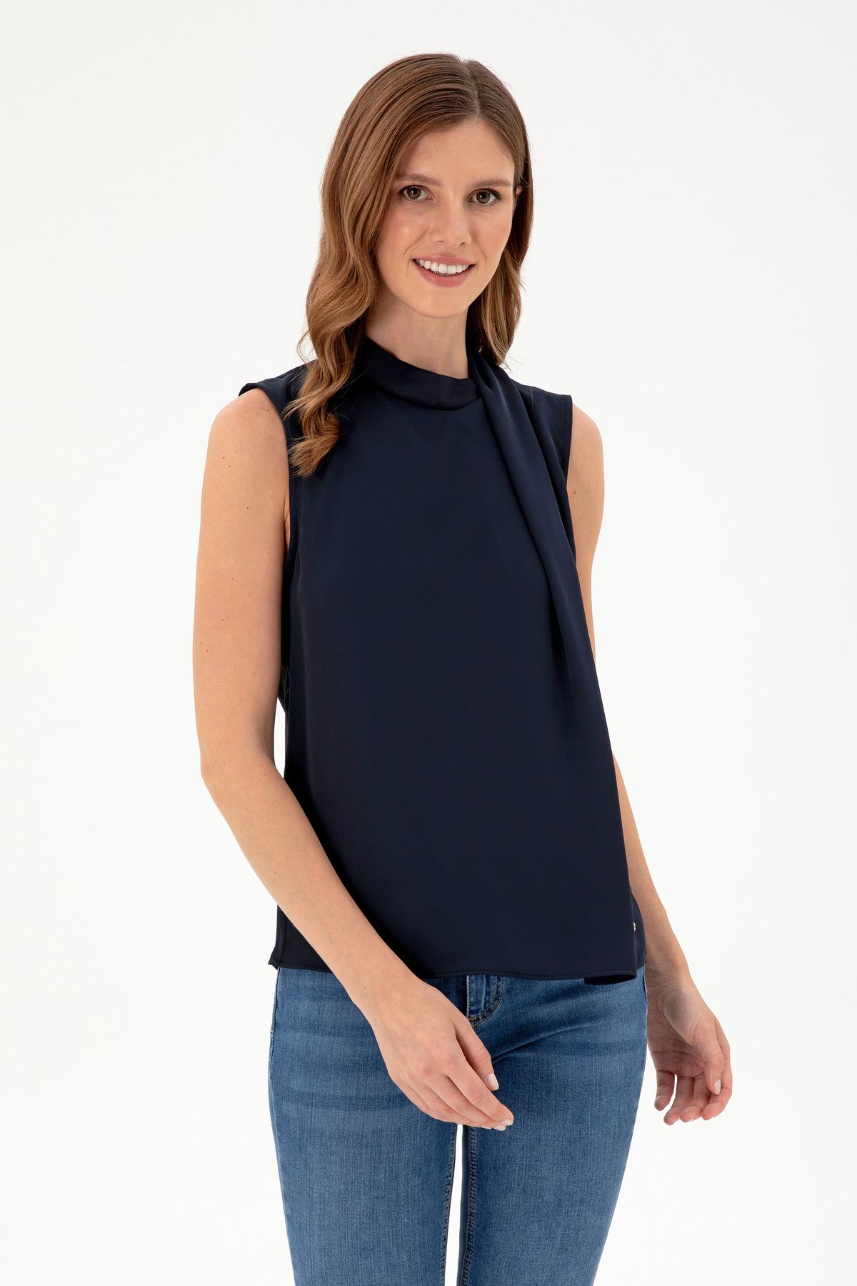 U.S. Polo Assn. Women's Navy Blue Sleeveless Blouse 50293821-Vr033