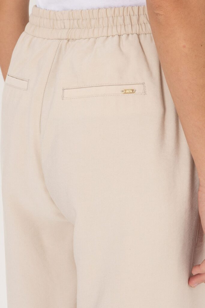 U.S. Polo Assn. Women's Stone Loose Relax Fit Canvas Trousers 50300357-Vr049