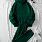 Women's Casual Green Hoodie Set - Comfortable & Stylish Fall/Winter Lounge Wear