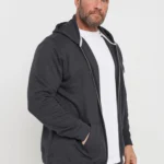 BadRhino Big & Tall Grey Dark Grey Diamond Zip Up Sweatshirt